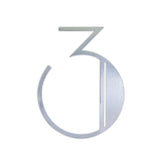 NACH Floating House Numbers, 6 inch Stainless Steel House Numbers for Outside - Number 3, Mid Century House Numbers with Mountin