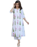 Gosriki Women'S Rayon Viscose A-Line Printed Kurta With Pant (Pnil White-Gs_3Xl_White_Xxx-Large),White,3,B0DRZMZZ1G