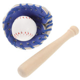 TOYANDONA Mini Baseball Bat and Gloves Kit: Baseball Cake Toppers Decorations Sport Ball Themed Doll House Decor for Miniature D