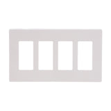EATON Wiring PJS264W Decorator Screwless Wallplate, 4Gang, White
