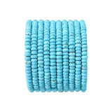BEADIA Natural Blue Turquoise Disk Stone Beads 4x2mm 160pcs Rondelle Loose Semi Gemstone Beads for Jewelry Making Design