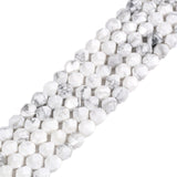 White Howlite 6mm Gemstone Triangle Faceted Round Loose Beads Strand 15.5 DIY Jewelry Making