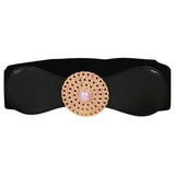 Redhorns Elastic Fabric Waist Belt For Women Dresses Elegant Circle Design Stretchy Wide Ladies Belt For Saree Girls Jeans Fre