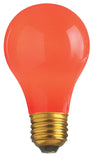 Satco S6090 25 Watt A19 Incandescent Light Bulb, Ceramic Red