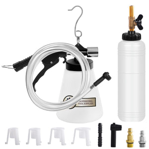 JIFETOR Pneumatic Vacuum Brake and Clutch Fluid Bleeder Tool Kit, Car Truck Motorcycle Brake Oil Change Set with Extractor and R