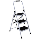 Wiberwi 3 Step Ladder Folding Step Stool for Adults with Top Handrail 330 Lbs Capacity, Lightweight & Portable Step 3 Stool Ladd