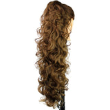 S-ssoy 31(78cm) Women's Curly Pony Tail Hair Piece Synthetic Claw Clip Ponytail Wavy Long Curled in Hair Extension Extensions Lo