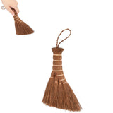 Hand Whisk Broom, 5.9in Small Whisk Broom Hand Held Tea Tray Brush for Cleaning Tea Leaves, Small Corn Broom Heavy Duty for Indo
