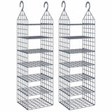 Vidaxl Hanging Closet Organiser - Gray 7-Shelf Wardrobe Organizer With Open Design - Lightweight And Easy To Install - Ideal Storage Solution For Clothes, Shoes, And Accessories