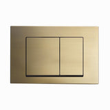 Swiss Madison Well Made Forever Wall Mount Dual Flush Actuator Plate with Square Push Buttons in Brushed Brass (SMWC002Z)