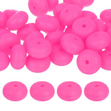uxcell 50Pcs 14mm Silicone Lentil Beads, Rubber Abacus Focal Bead Loose Bulk Beads for DIY Keychain Pens Bracelets Jewelry Makin