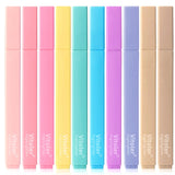 Vitoler 10 Pack Aesthetic Highlighters Soft Chisel Tip Bible Pastel Highlighters Cute Rainbow Color No Bleed Bible Highlighter,G