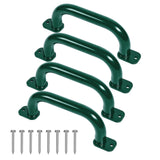 ESPETS 10 Inch 4 Pieces Outdoor Playground Accessories Handles Metal Green - Playset Attachment Grab Handles, Playset Grab Bars,