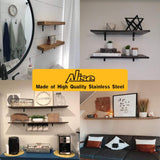 Alise 6x4 Inch Stainless Steel Shelf Brackets,J6207B-4P Matte Black 4 Pcs