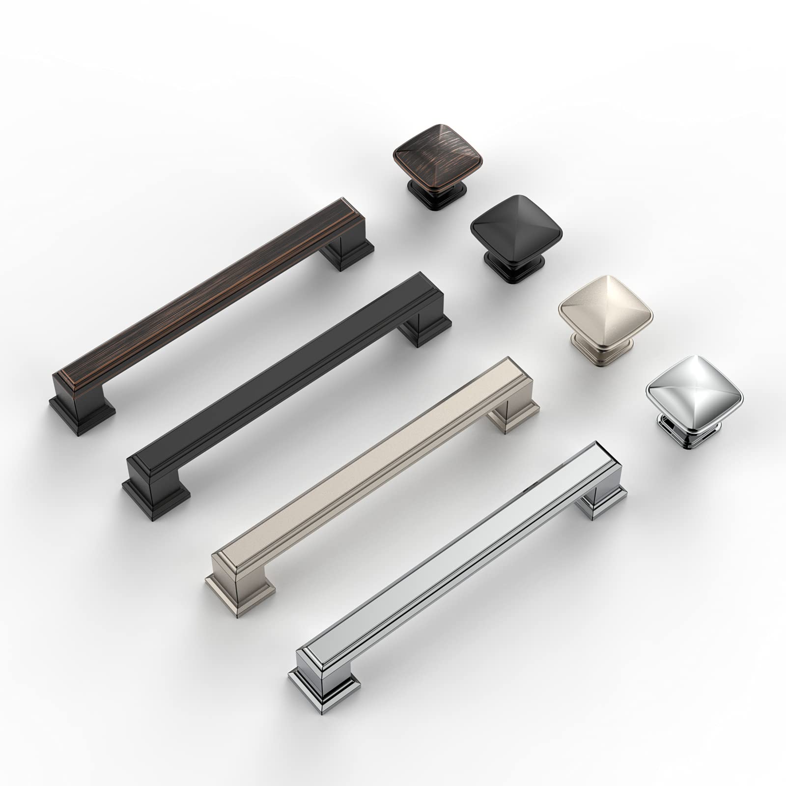 Amerdeco 10 Pack Polished Chrome Cabinet Pulls 5 Inch(128Mm) Hole Center Cabinet Hardware Kitchen Cabinet Handles For Bathroom D