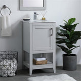 Elegant Kitchen And Bath 18 Inch Single Bathroom Vanity Cabinet - Grey