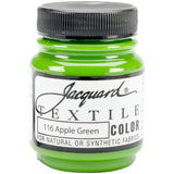 Jacquard Fabric Paint for Clothes 2.25 Oz Textile Color Apple Green Leaves Fabric Soft Permanent and Colorfast Professiona