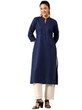 Libas Women'S Silk Regular Kurta (29269_Blue