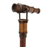 Antique Brass Hollywood Walking Stick Collectors Telescope Wooden Walking Cane Marine Prop Home & Travelling