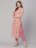 Gosriki Women'S Rayon Blend Printed Straight Kurta With Pant (Patt-Wine-Gs_Xl_Wine_X-Large),Wine,,B0CC9MH9JG