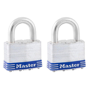 Master Lock 5T Outdoor Padlock With Key, 2 Pack Keyed-Alike, Silver