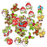 ATORSE 2x50 Pieces Mixed Painting Christmas Buttons Decoration Embellishment Craft