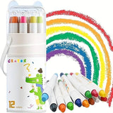 Pixelera 12 Crayons Colour Set Washable Crayons Twistable Rolling Wax Color Pens for Kids Drawing Art Work Supplies Educational
