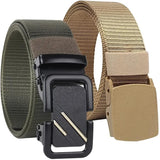 Tpm Tactical Military Belt, Nylon Web Belt With Quick Release Buckle, Army Green And Khaki, Heavy Duty Canvas