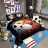 Football Bedding Set Baseball Full Size Comforter Sets Basketball Bedding Soccer Comforter with 2 Pillow Case, Sports Themed Roo
