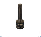 TEMO IP55 3 Inch Long Black Impact Torx Plus 6 Point Socket Bit 1/2 Inch Square Drive Auto Repair Tool