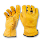 Bear Knuckles Heavy Duty Cowhide Leather Work Gloves | Patented PreCurved Finger Design