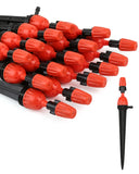 25pcs Drip Irrigation Emitters for 1/4 Irrigation Hose Accessories, Adjustable 360 Degree Water Flow Stake Drippers, Garden Irri