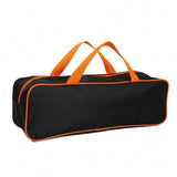 SNAPPSY Black Car Tool Bag Orange Trim Portable Storage Bag Lightweight Work Gear, L, Double Handle