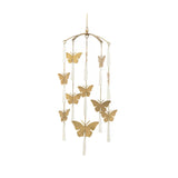Crane Baby Handcrafted Brass Ceiling Hanging Mobile for Nursery, Butterfly Nursery Decor for Girl, 6x 6 x 36, Baby Girl Nursery 