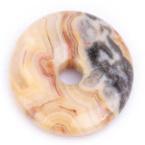 GEM-Inside 30mm Crazy Lace Agate Gemstone Loose Beads Genuine Natural Donut Ring Crystal Energy Stone Power for Earring Pendant 