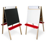 Flipside Products Double-Sided Adjustable Paper Roll Standing Easel, Dry Erase/Black Chalkboard, Whiteboard Easel, Drawing, Clas