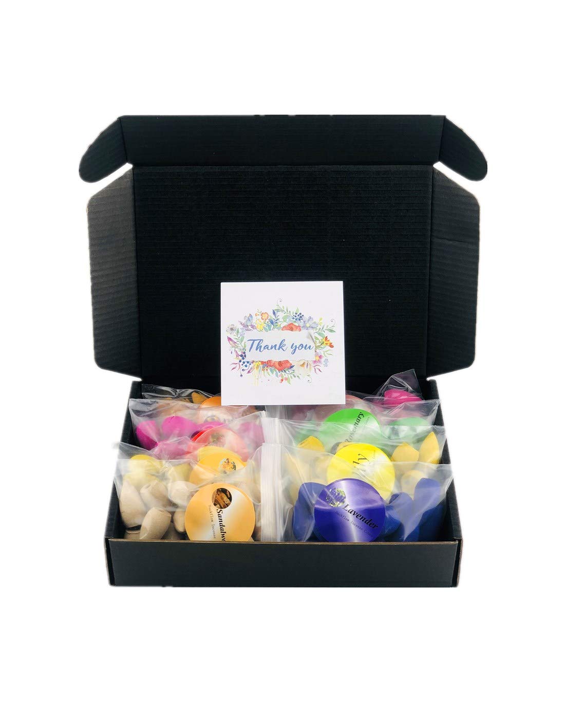 152 Pcs Backflow Incense Cones 8 Mixed Natural Scents Sandalwood Rose Lily Tulips Rosemary Lavender Sakura Osmanthus(Incense Con
