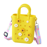 Club Bollywood The Style Sutrabeach Hole Bag Versatile Handbag For Women For Travel Birthday Gift Holidays Yellow Daisy|Clothing
