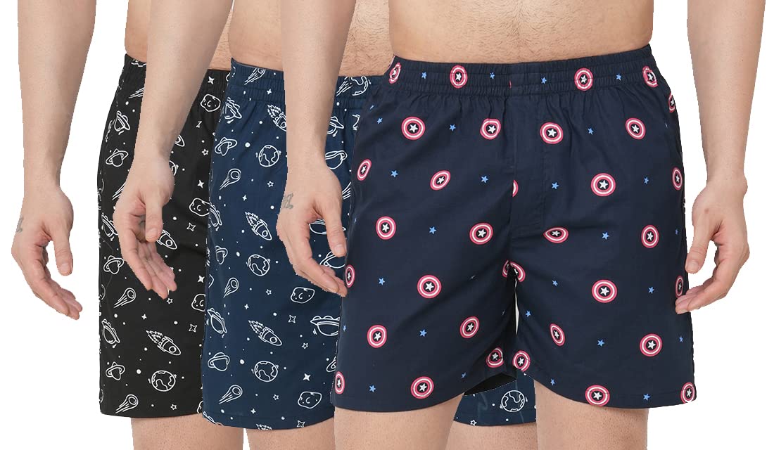 Anni Designer Men'S Cotton Printed Boxer Shorts (Pack Of 3) (Anl-Bxr-Pack-3-An-088_M_Multi_ Medium),Multocolor,M