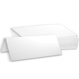 Hamilco Blank Tent Name Place Table Cards 3 1/2 x 11 Folded Card Stock White Cardstock Paper 80lb Cover 100 Pack