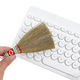 GORGECRAFT 2Pcs 12cm Mini Hand Whisk Broom Desktop Cleaning Broom with Nylon Thread Handmade Straw Bristles Whisk Cleaning Sweep