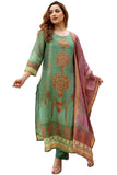 Gosriki Women'S Rayon Viscose Straight Printed Kurta With Pant & Dupatta (Champika Pista-Gs_L_Green_Large),Green,,B0DY82B6Y9
