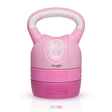 Yes4All Adjustable Kettlebell for Women - Pink Home Gym Set, 5lb-12lb Adjustable Weight, Compact Kettlebell Set for Strength Tra