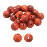 HARFINGTON 100pcs Natural Wooden Beads 8mm Carmine Wood Round Polished Loose Bead Smooth Spacer Balls Beading for Jewelry Making