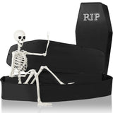 Seenelling Halloween Coffin with Skeleton Set Pop up Coffin Life Size Collapsible Scary Prop Really Size Human Bones 65 Skeleton