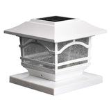 Maxsa 41971 (2 Pack) Premium Metal and Glass Solar Powered Post Cap and Deck Railing Lights for 4x4 5x5 6x6 inch Posts, Warm Whi