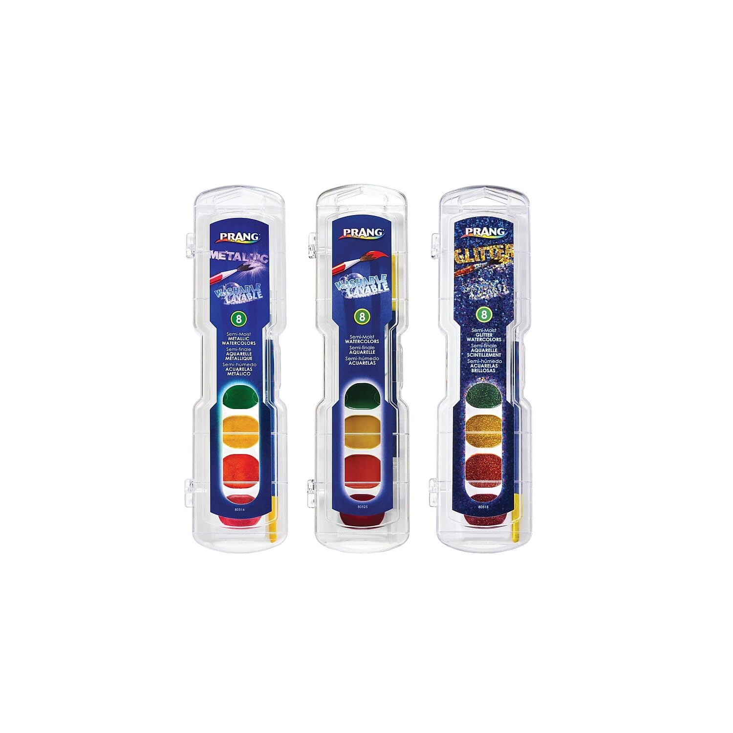 Semi-Moist Watercolors, 8 Assorted Colors, 36/Set
