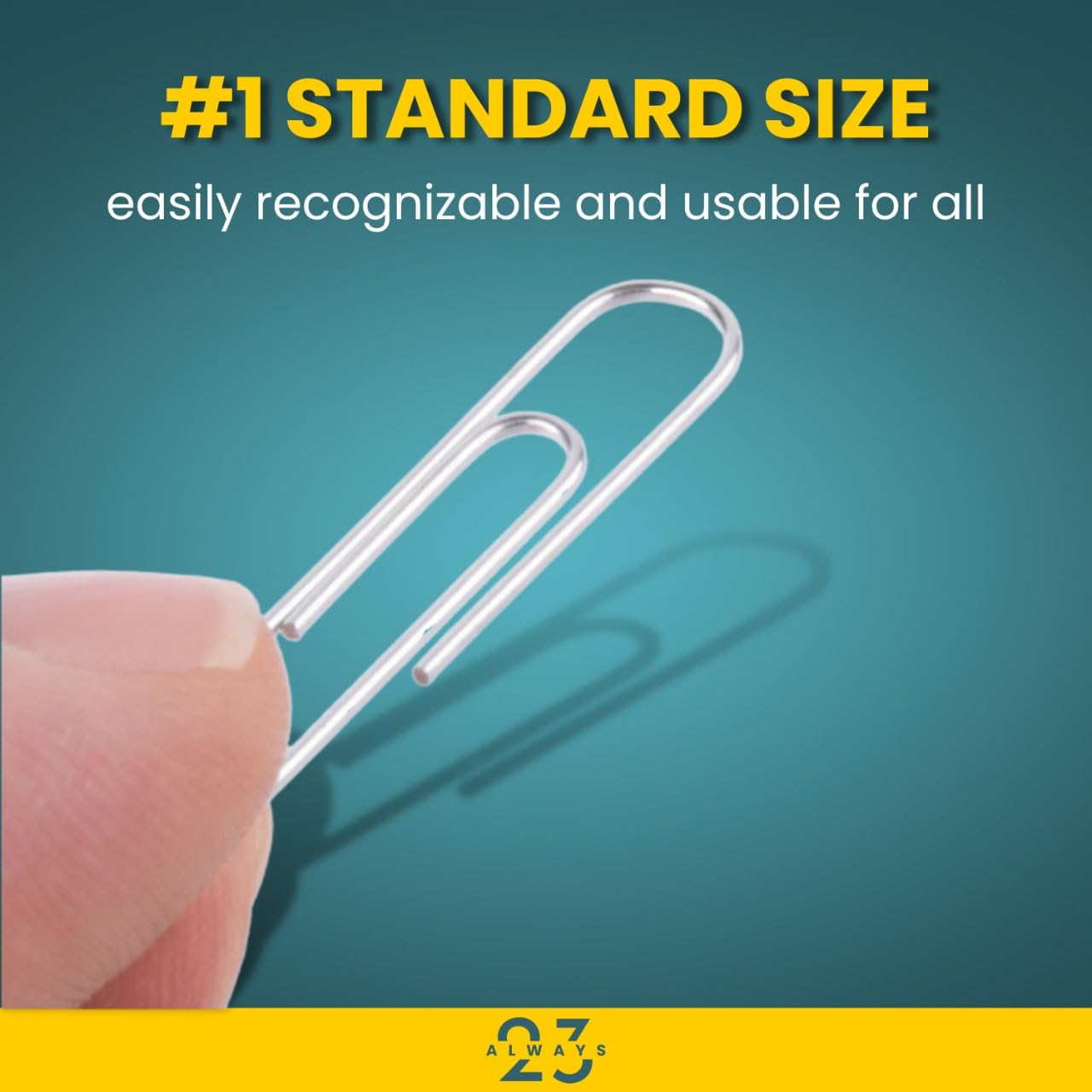 Always23 Paper Clips, Silver Paper Clips, 1 200 Pack