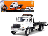 International Durastar 4400 Flatbed Tow Truck Diecast Car, Toys for Kids and Adults, White