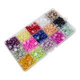 Chenkou Craft 900pcs Assorted 15 Colors 8mm immitaton Half Pearl Bead Flat Back Gem Scrapbook Craft DIY Beads Nail Art+ Plastic 